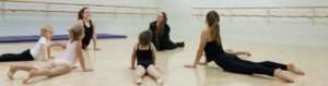 Ballet Students Stretcning